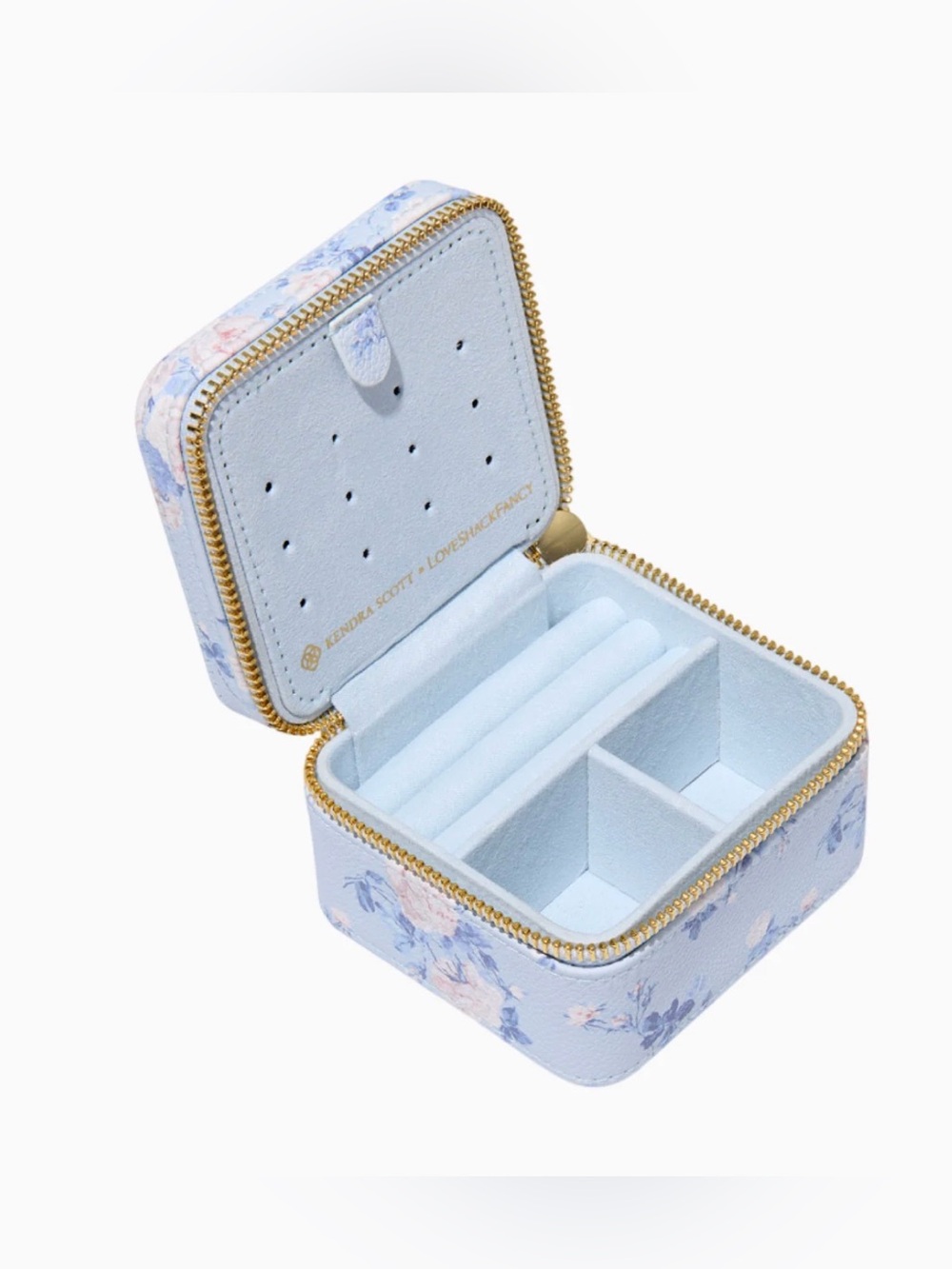 💙🩵 Kendra Scott x LoveShackFancy Blue Small Zip Jewelry Case - Picture 6 of 8